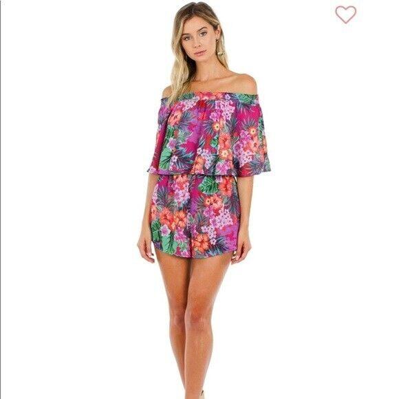 Show Me Your Mumu $148 Womens Small Multi Floral Print Rosarita Strapless Romper - Picture 4 of 15